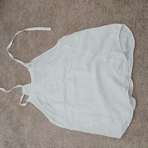 Bella Dahl "Seams Halter" High Neck White tank L